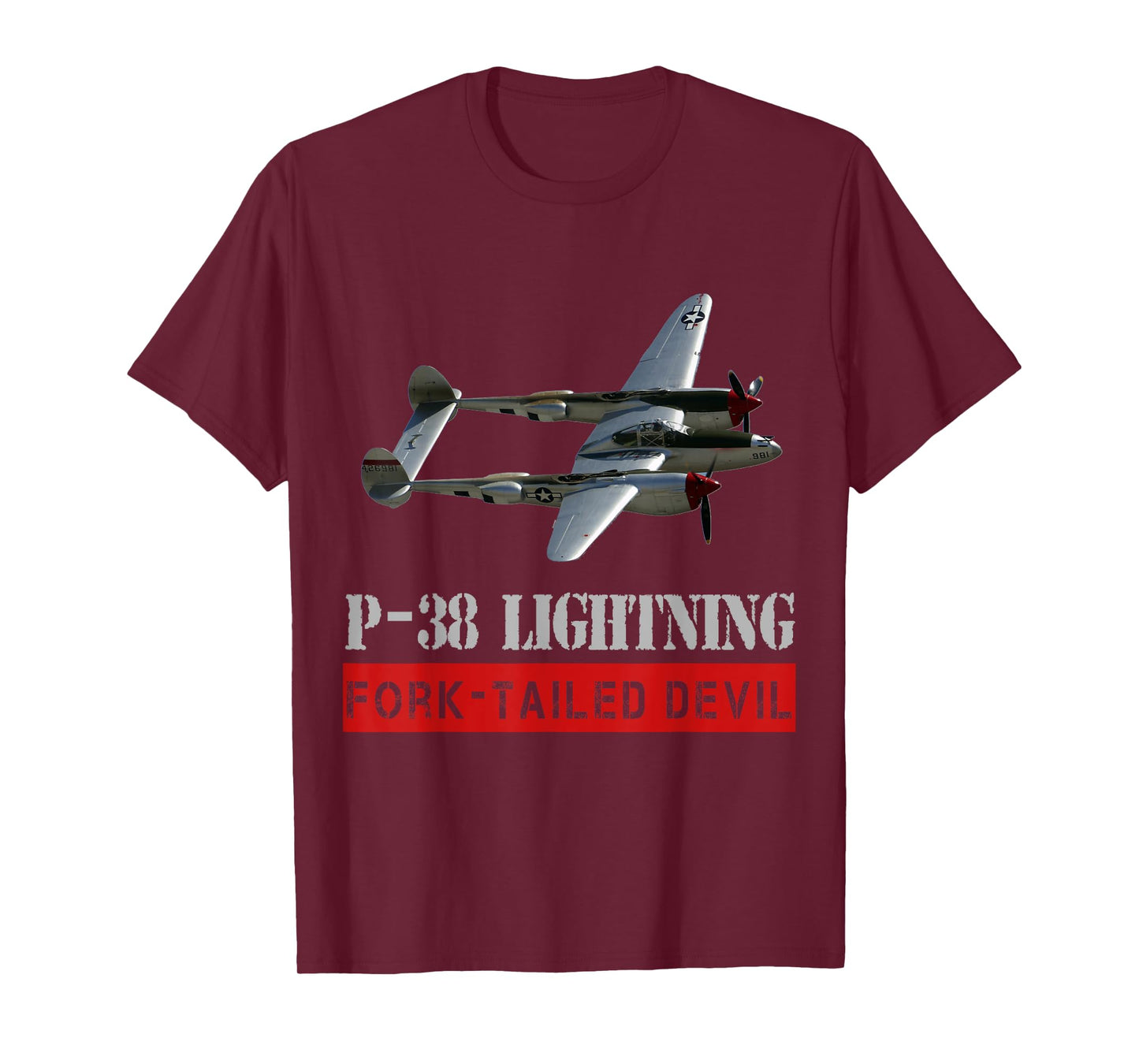 P-38 Lightning War bird, The fork tailed Devil t-shirt T-Shirt
