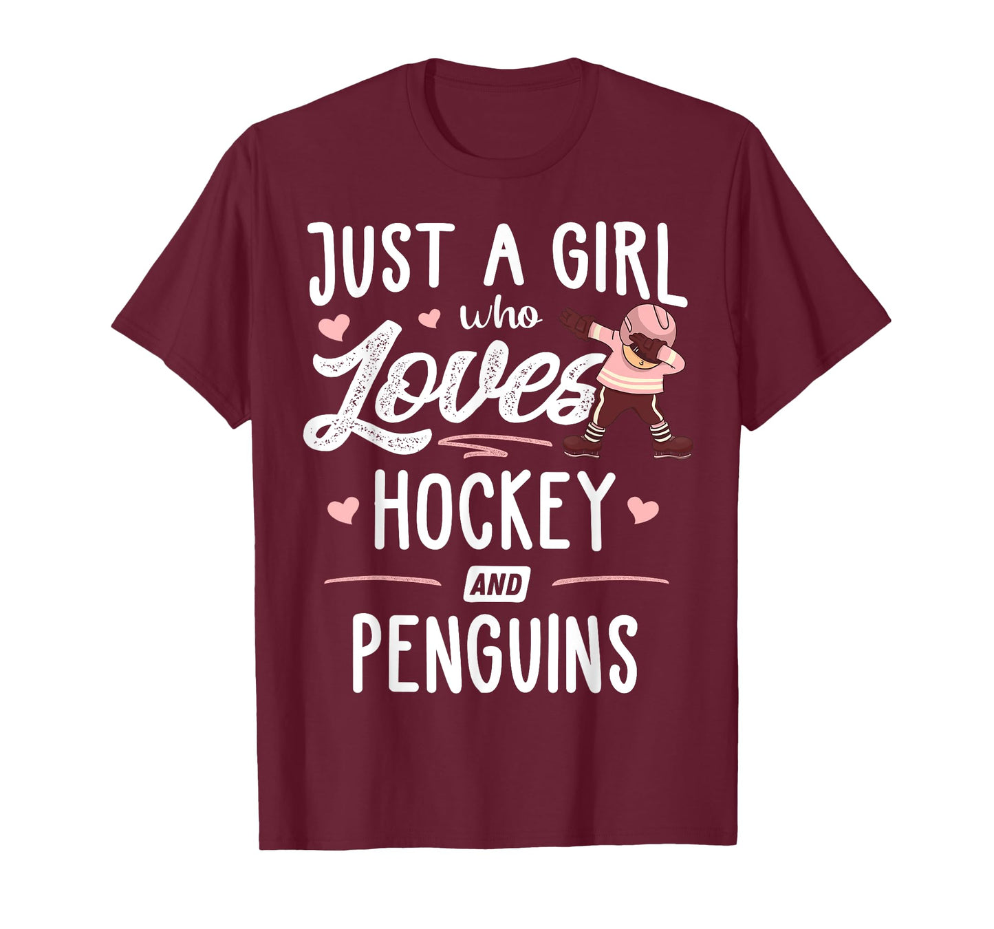 Just A Girl Who Loves Hockey And Penguins Gift Women T-Shirt