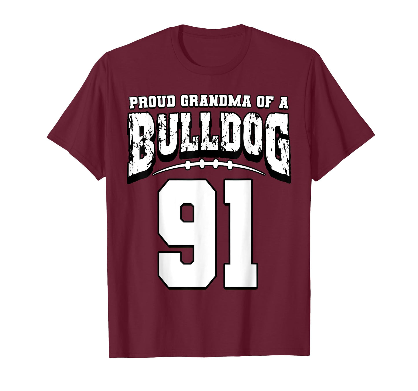 Proud Bulldog Football Grandma Of Player 91 T-Shirt