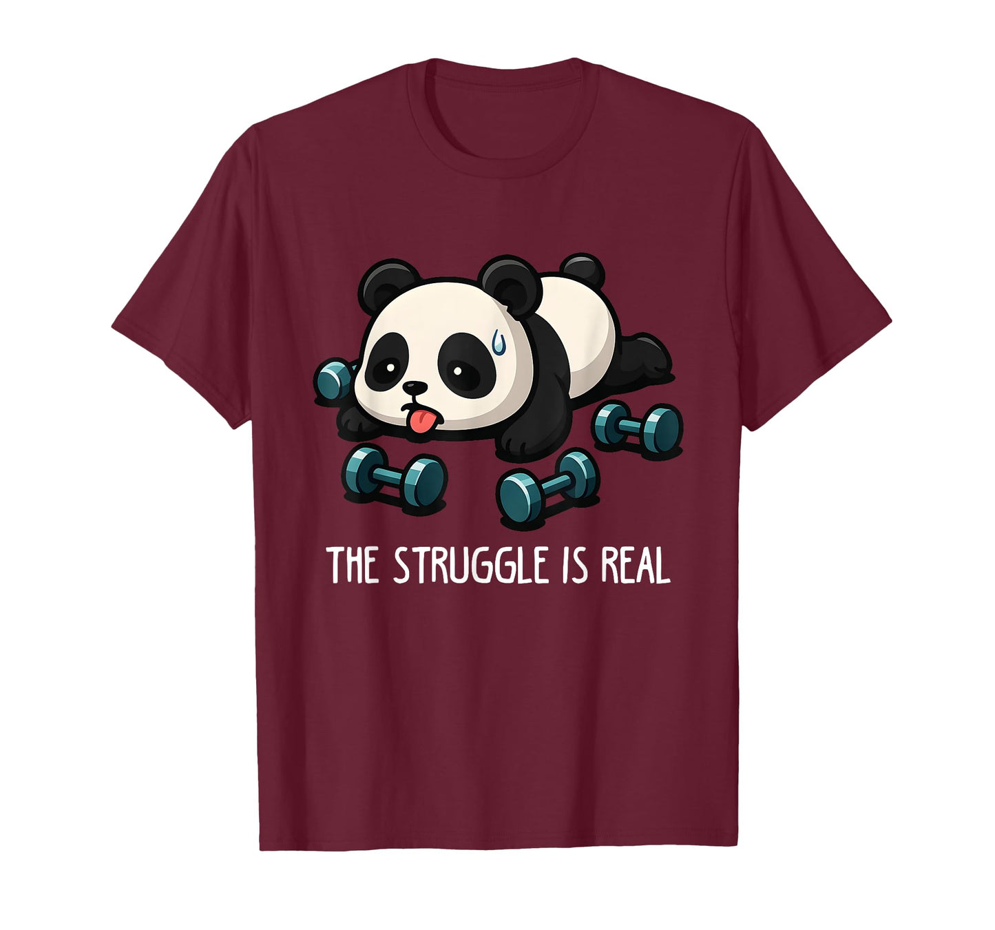 Funny Cute Baby Panda Workout Gym Fitness Weightlifting Gift T-Shirt