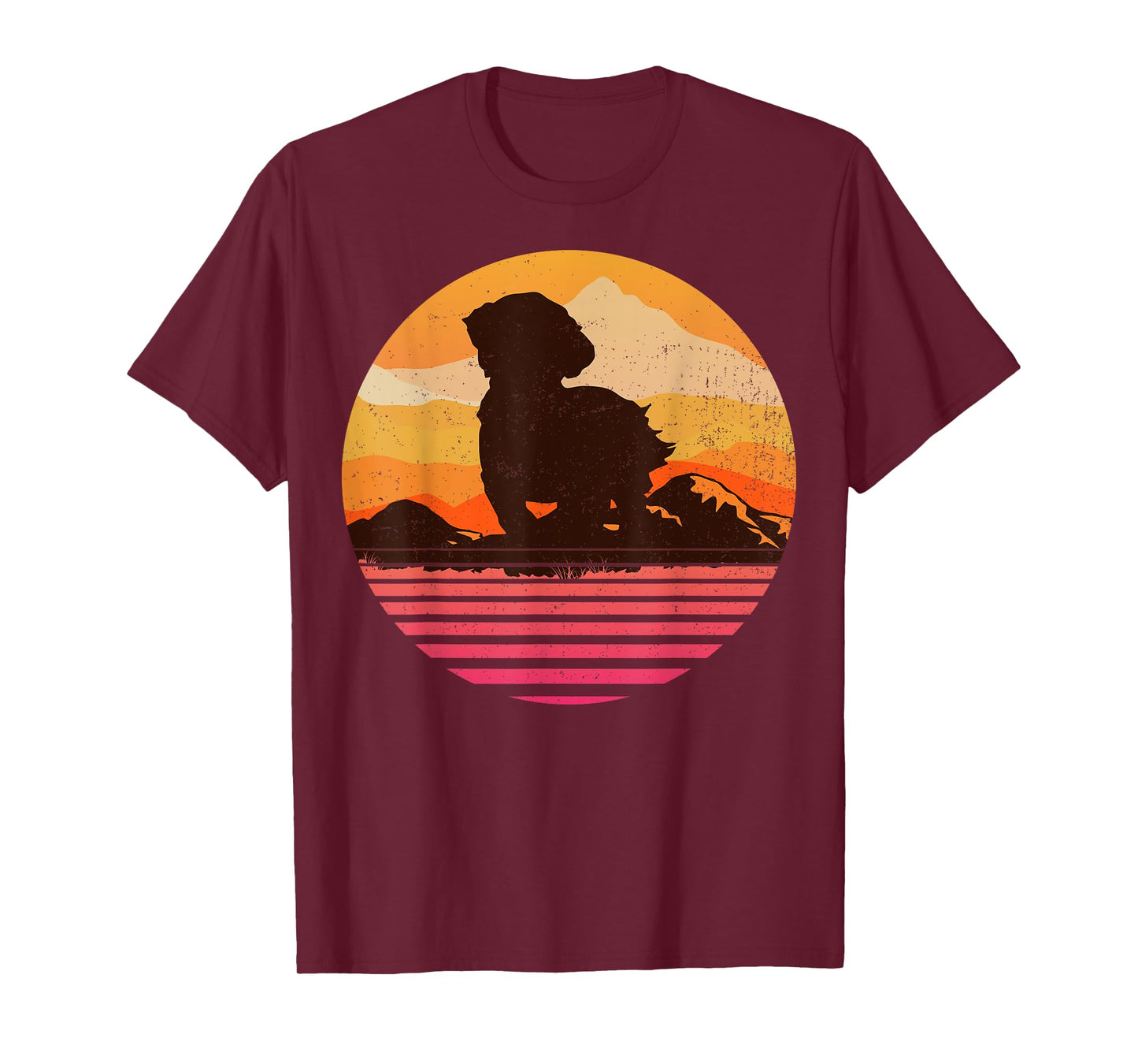 MAL-SHI With Sun Mountain Vintage Retro T-Shirt
