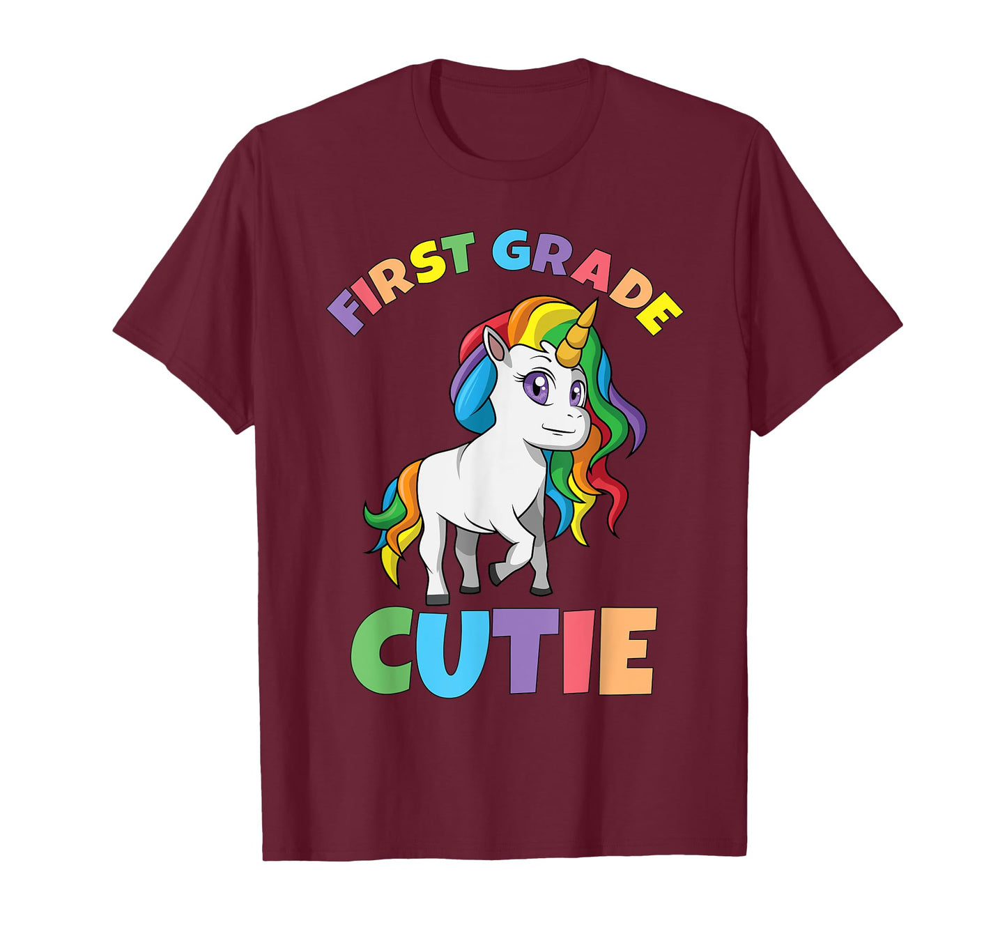 First Day of School 1st First Grade Cutie Girls Unicorn T-Shirt