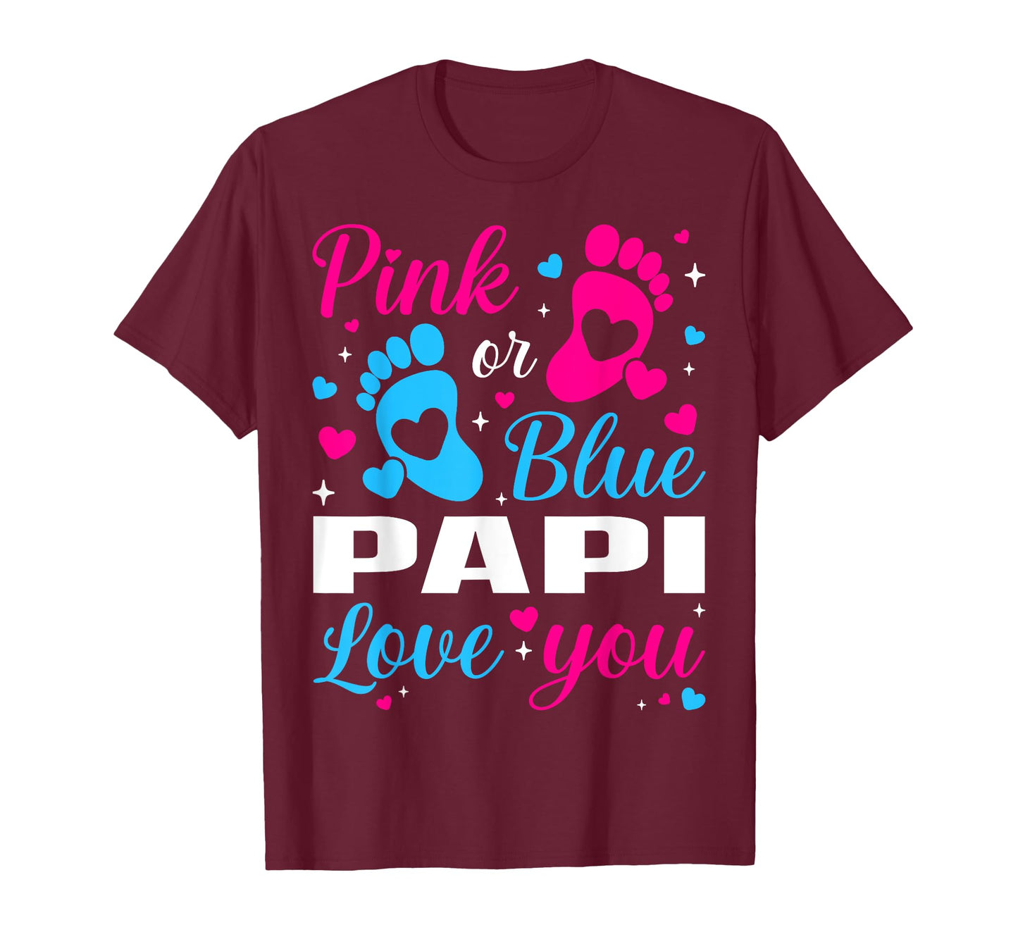 Gender Reveal Pink or Blue Papi Loves you Family T-Shirt