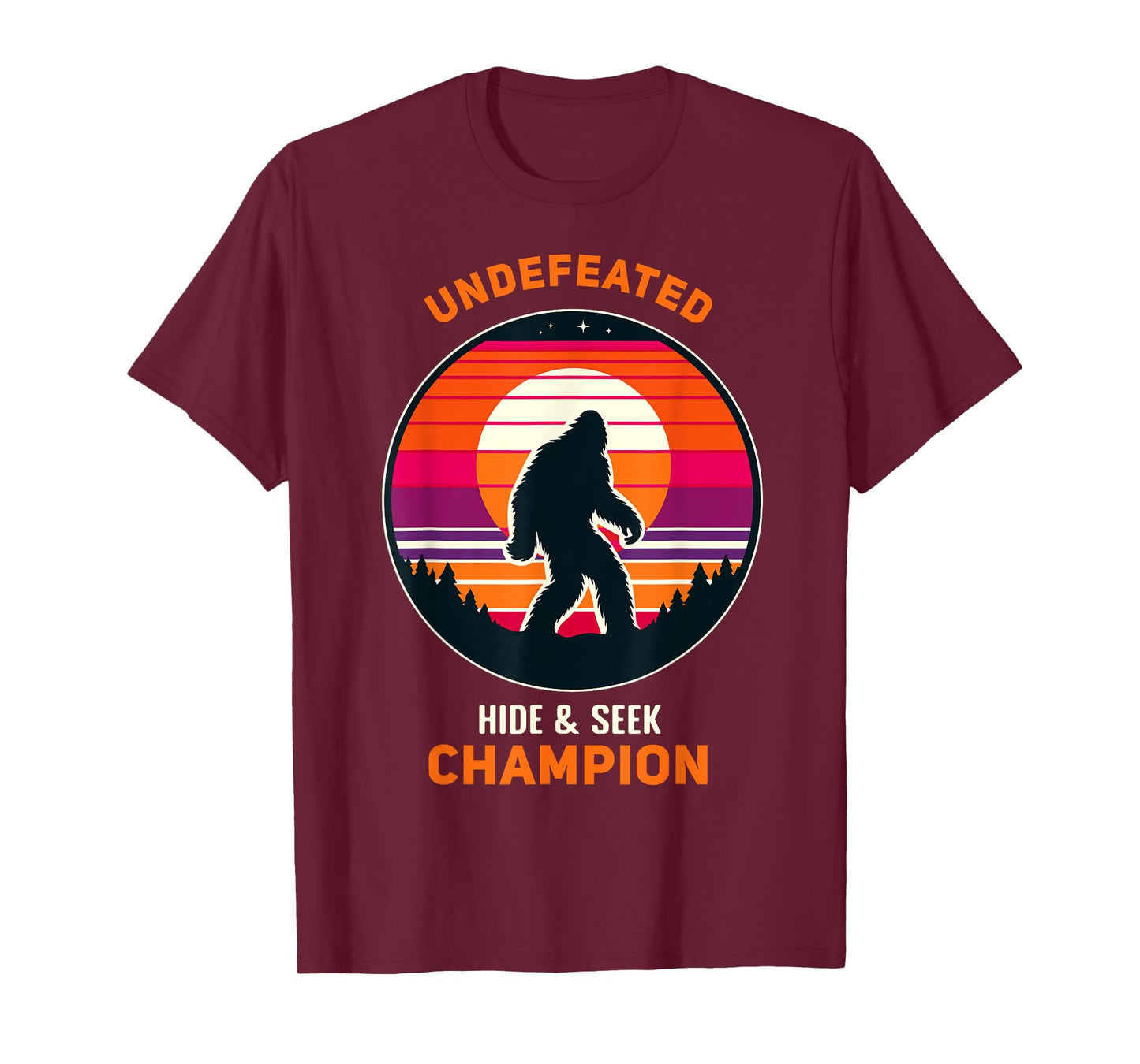Undefeated Hide and Seek Champion Funny Sasquatch Bigfoot T-Shirt
