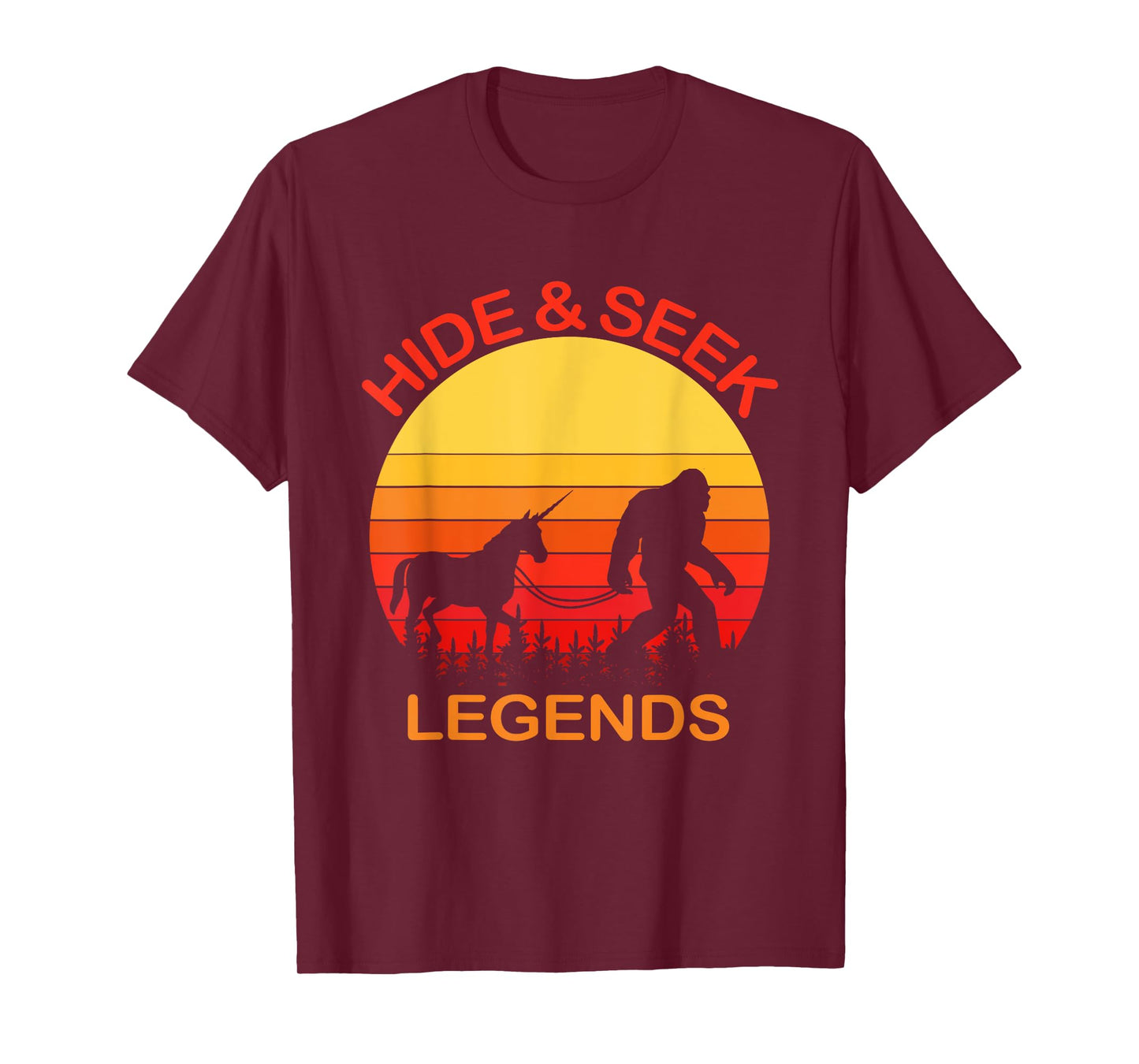 Bigfoot Unicorn Hide And Seek Legends Undefeated Champions T-Shirt