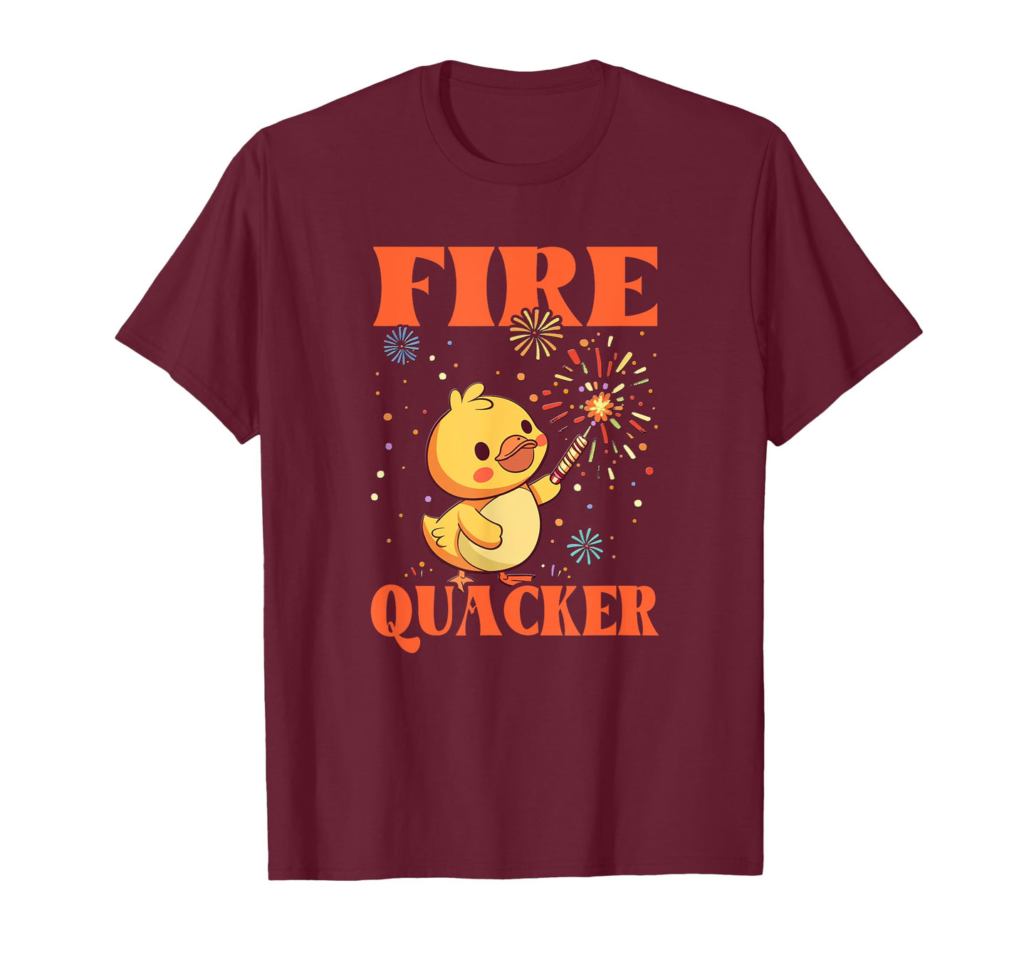 Funny Fireworks with Goose Duck - Fire Quacker T-Shirt