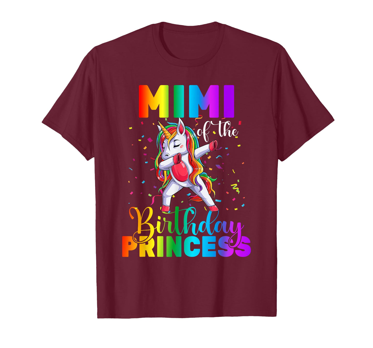 Mimi Of The Birthday Princess Dabbing Unicorn Birthday T-Shirt