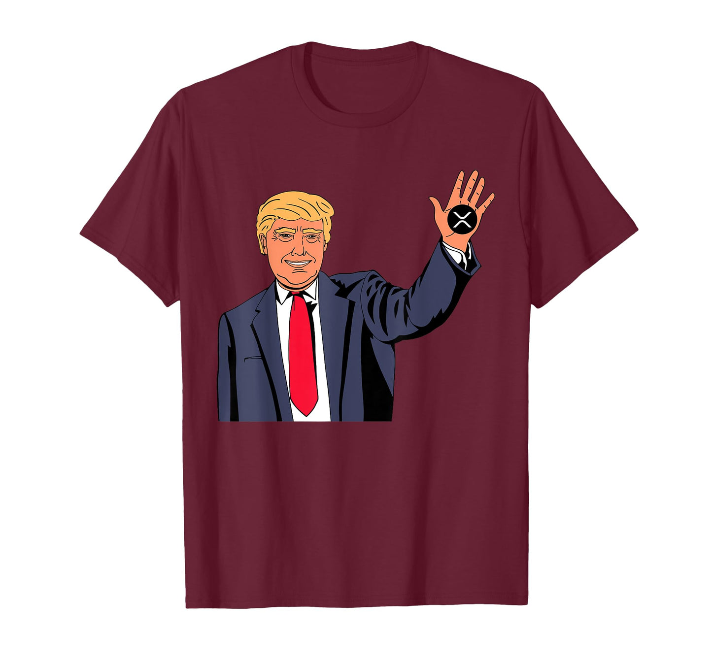 Trump Xrp Tee Unisex-Adults Black Cartoon T-Shirt Small