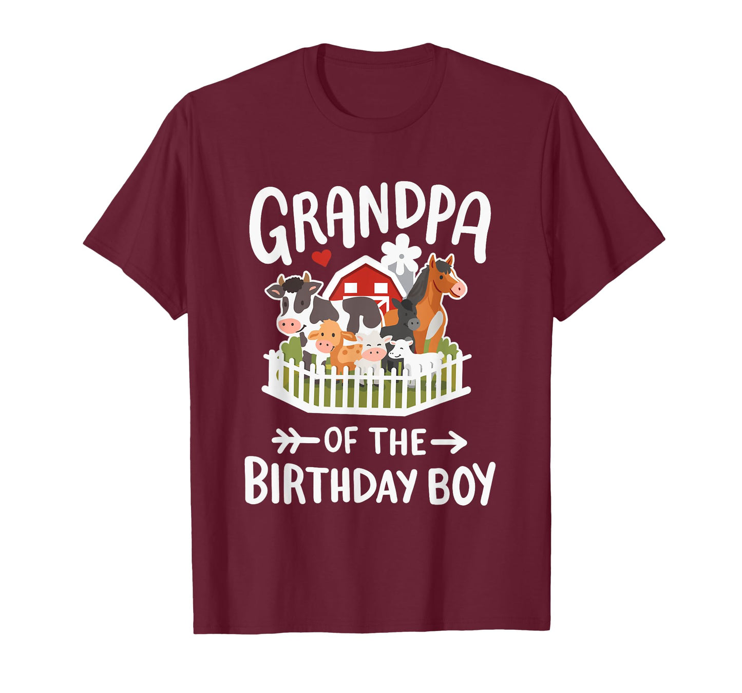 Grandpa Of The Birthday Boy Farm Animal Bday Family Matching T-Shirt
