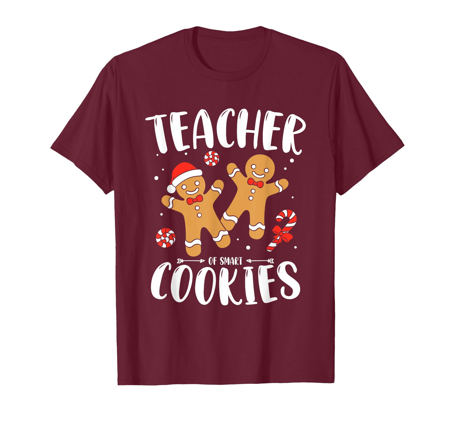 Teacher of Smart Cookies Gingerbread Christmas Teacher Cute T-Shirt
