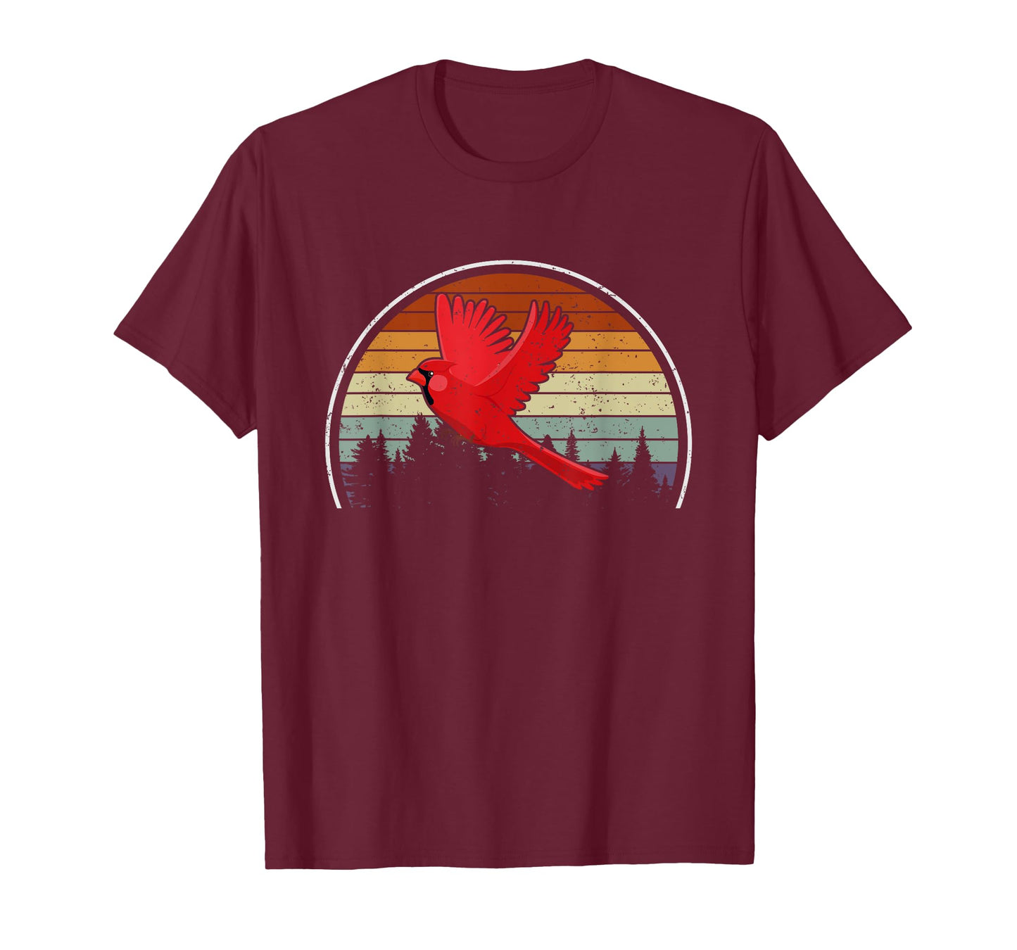 Birdwatcher Bird Lover Nature Bird Retro Red Cardinal T-Shirt