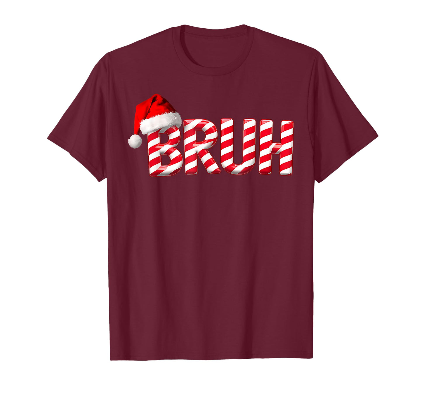 Bruh Christmas Candy Cane for Teen Boys Funny Xmas Bruh T-Shirt