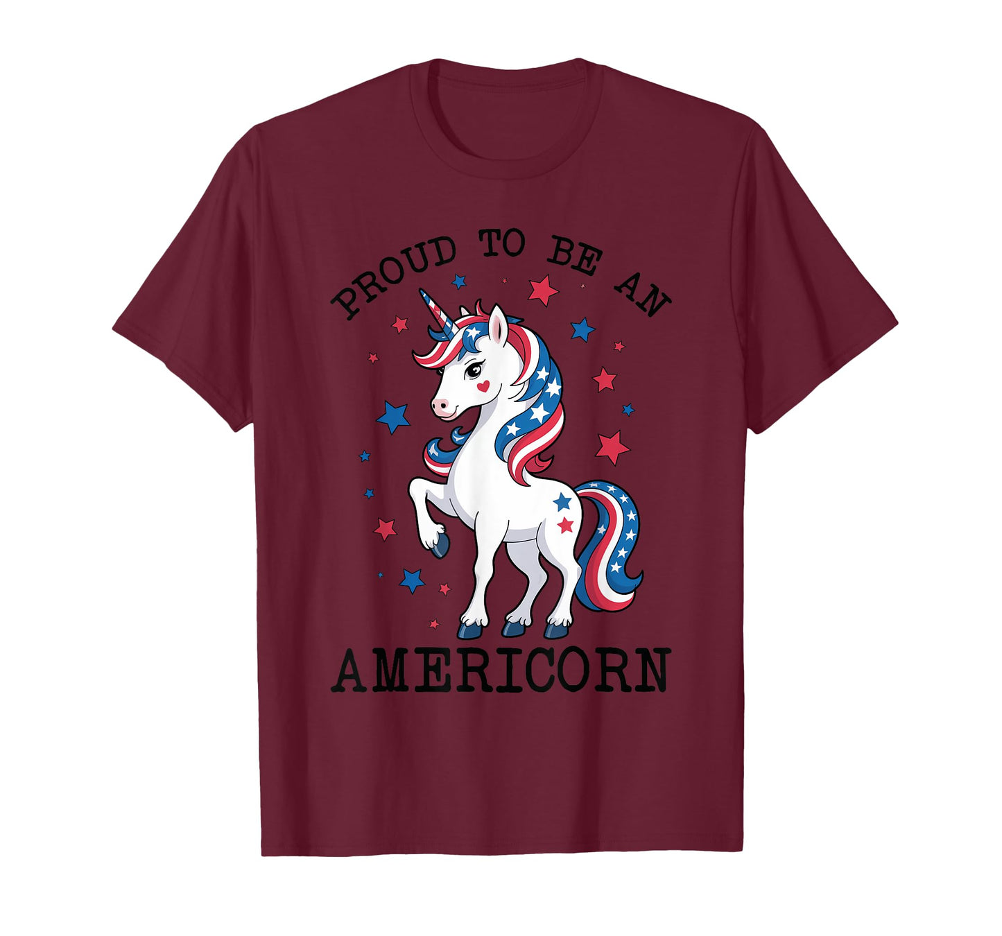 Proud to Be an Americorn Unicorn Mericorn Red White And Blue T-Shirt