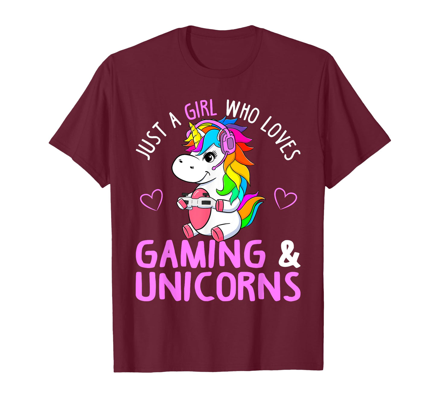 Just A Girl Who Loves Gaming and Unicorns Cute Gamer Gift T-Shirt