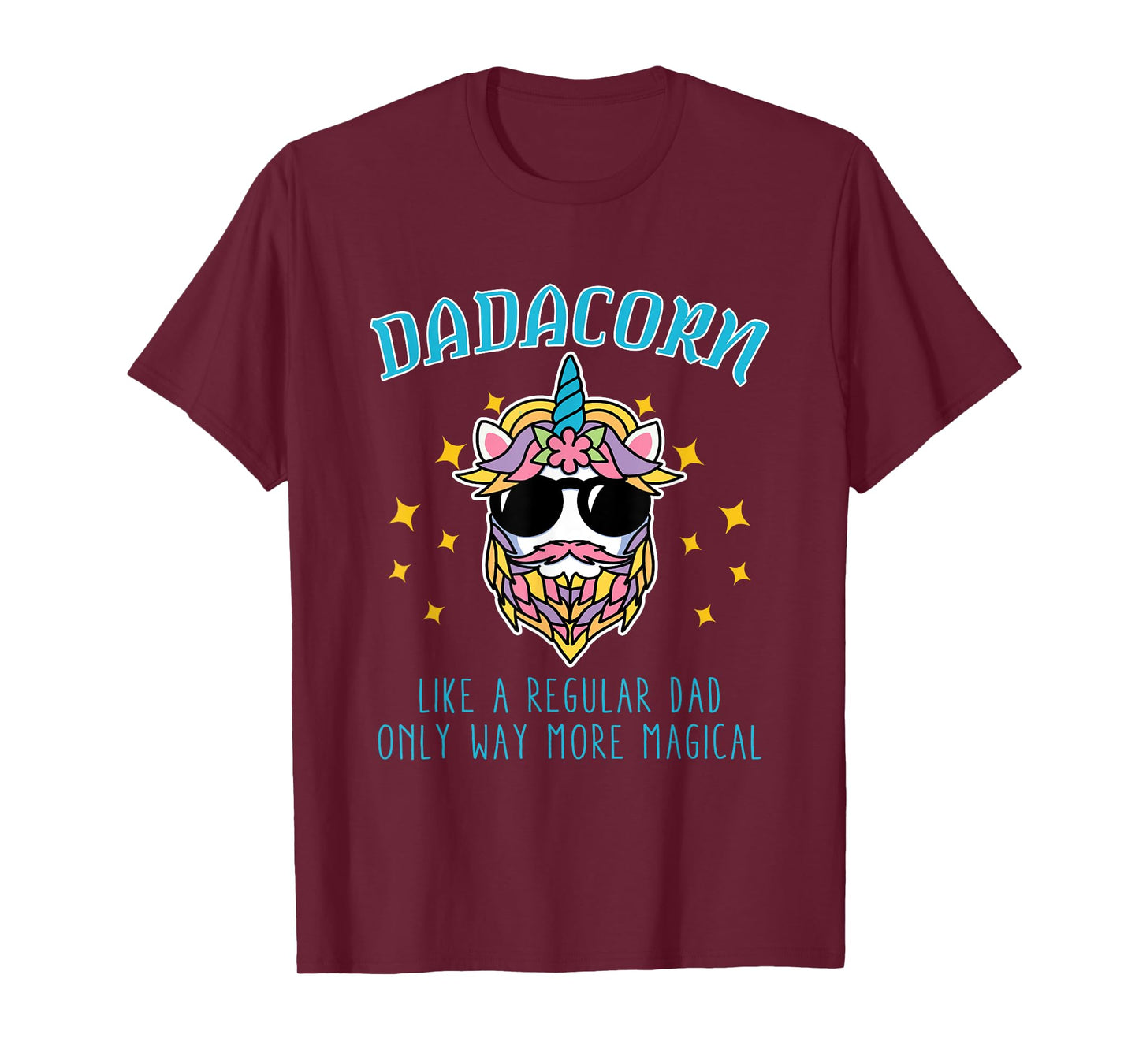 Dadacorn Father's Day Funny Daddy Beard Graphic Dad Unicorn T-Shirt
