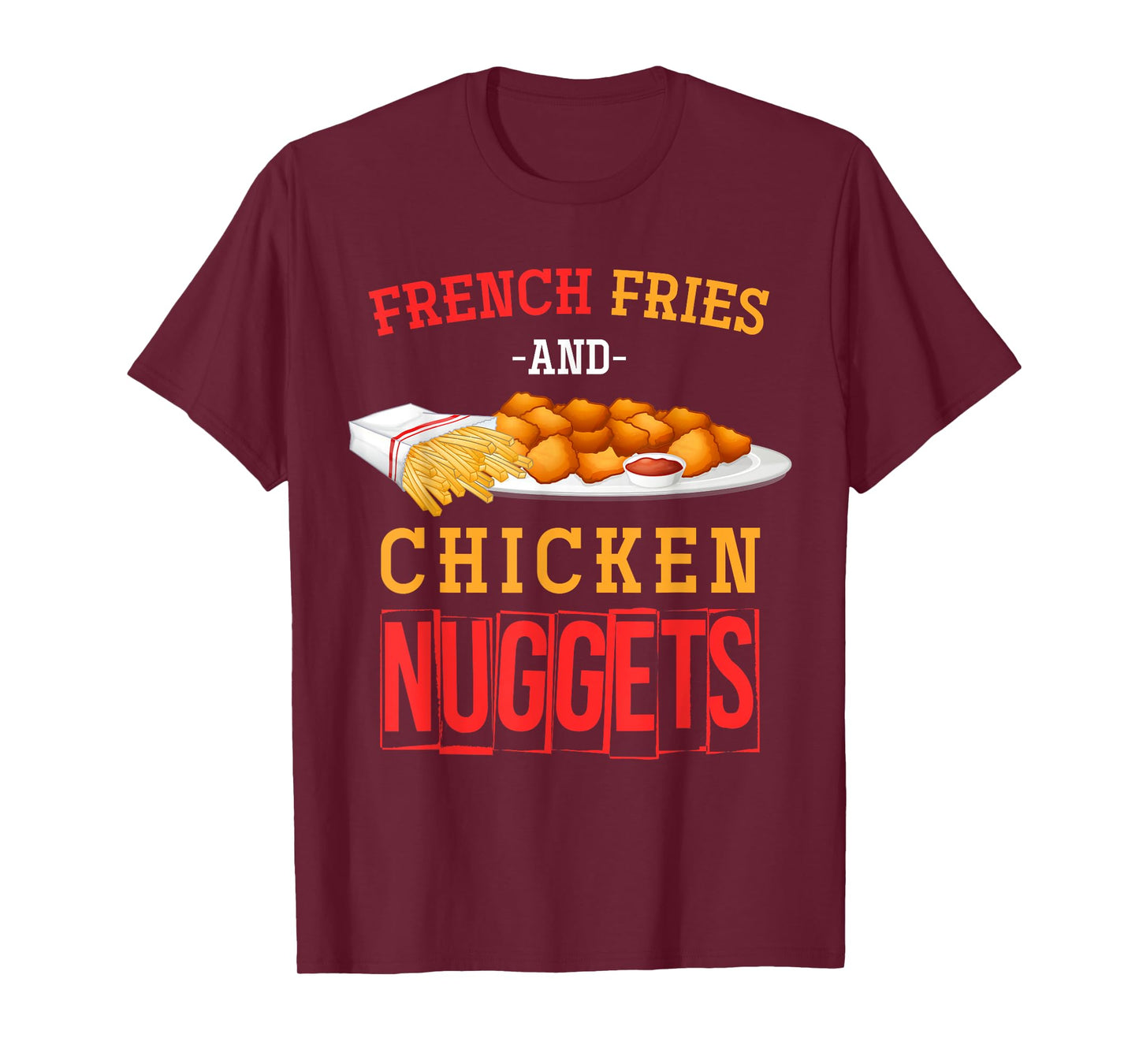 Funny Foodie Nuggets Lover Gift Unisex-Adult Chicken Nugget T-Shirt Black Small