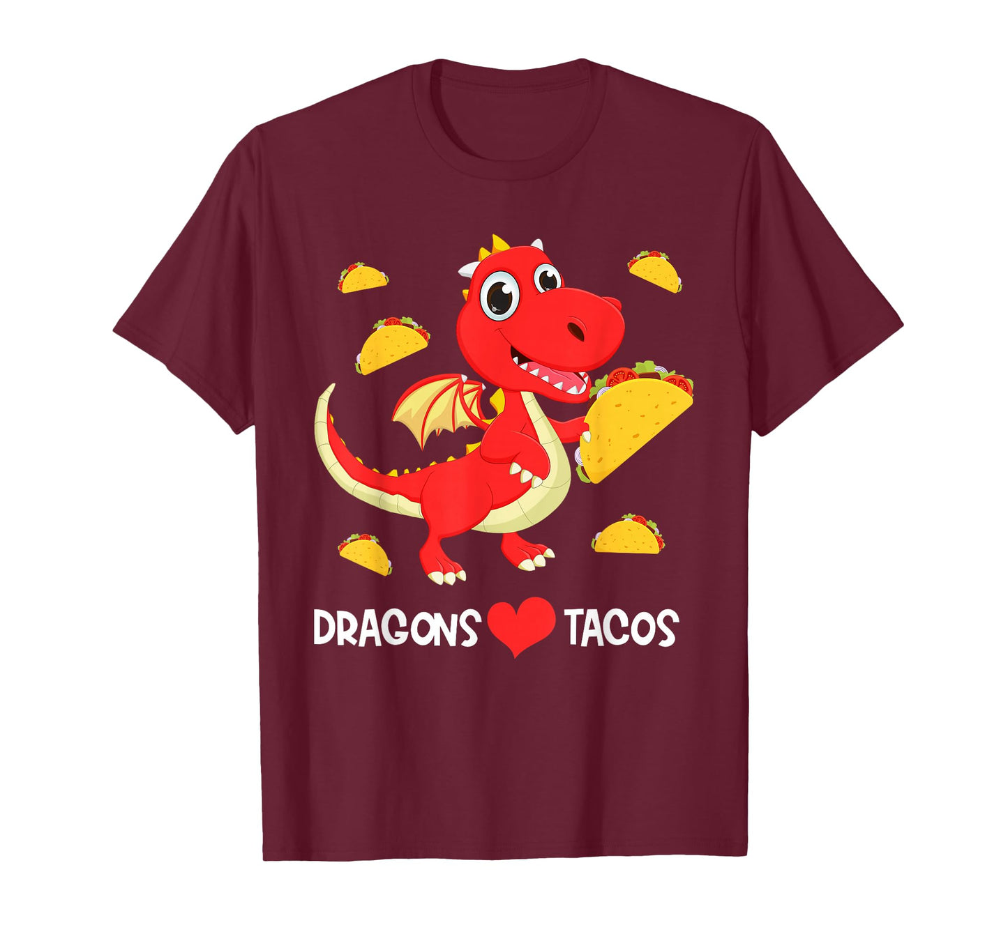 Dragons Love Tacos Cute Dragon Lover Boy Girl Mexico Taco T-Shirt