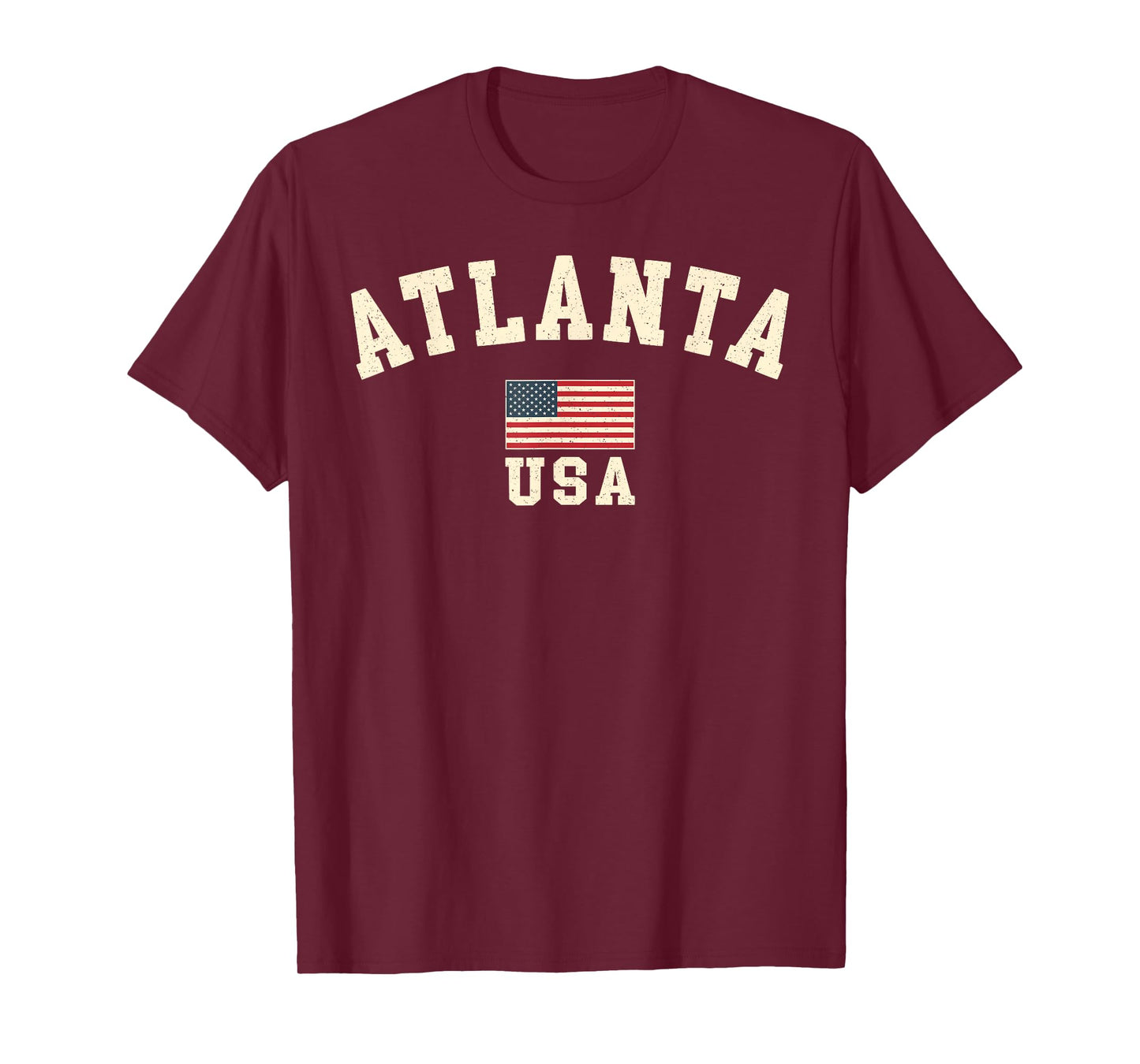 Vintage Atlanta USA American Flag Georgia Souvenir Retro T-Shirt