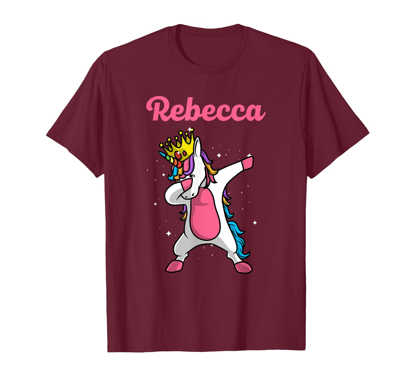 REBECCA Gift Name Personalized Birthday Dabbing Unicorn T-Shirt