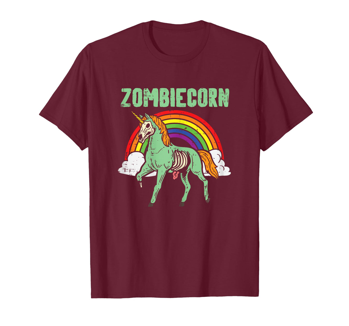 Zombicorn Zombie Unicorn Rainbow Scary Halloween Girls Women T-Shirt