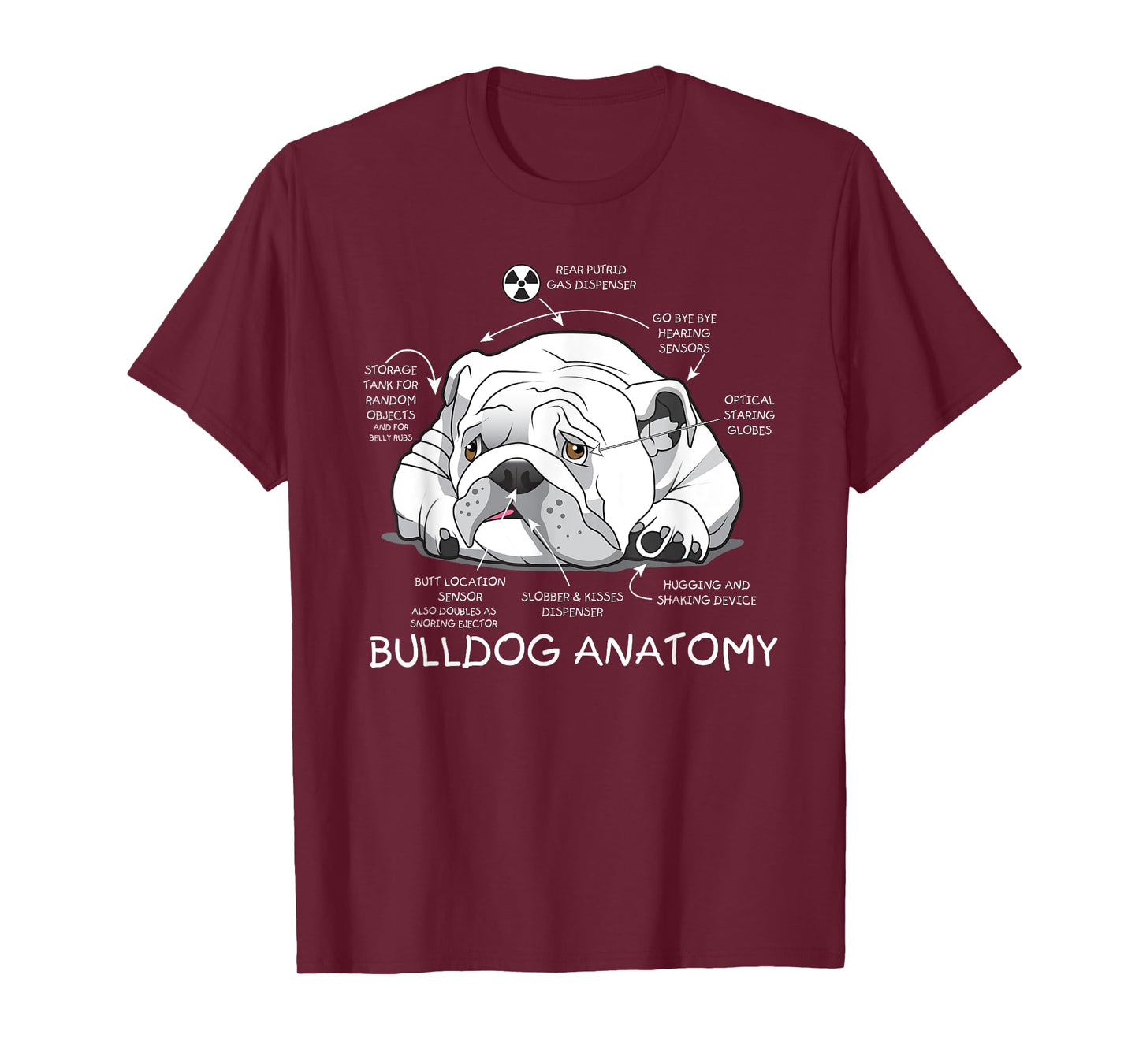 Funny Cute English Bulldog Anatomy Dog Biology Gift T-Shirt for Men Women
