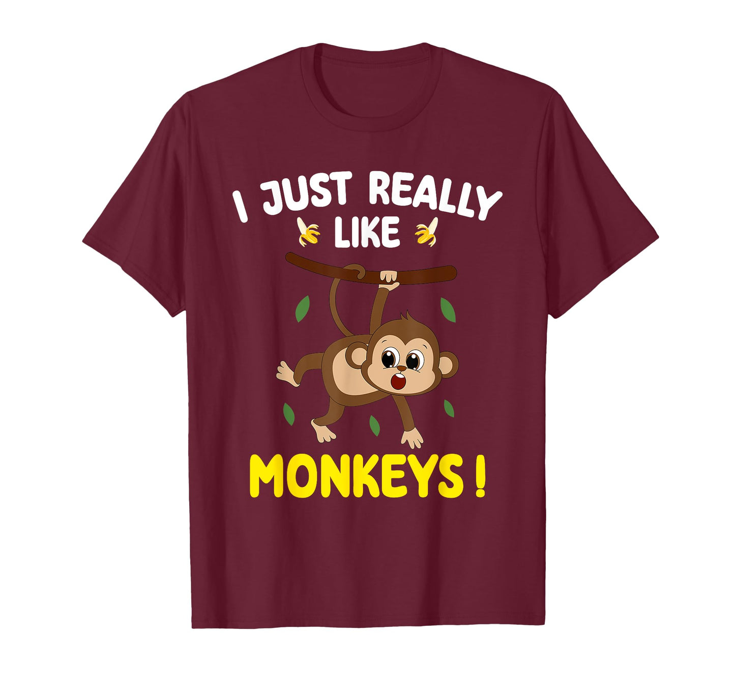 I Just Really Like Monkeys Cute Monkey toddler boy kids T-Shirt