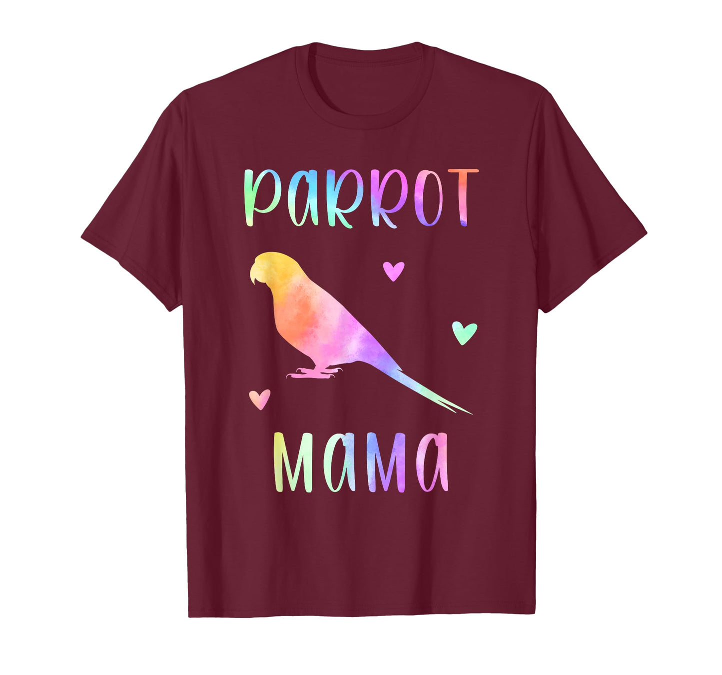 Parrot Mama Parrot Bird Mom Rainbow Watercolor T-Shirt