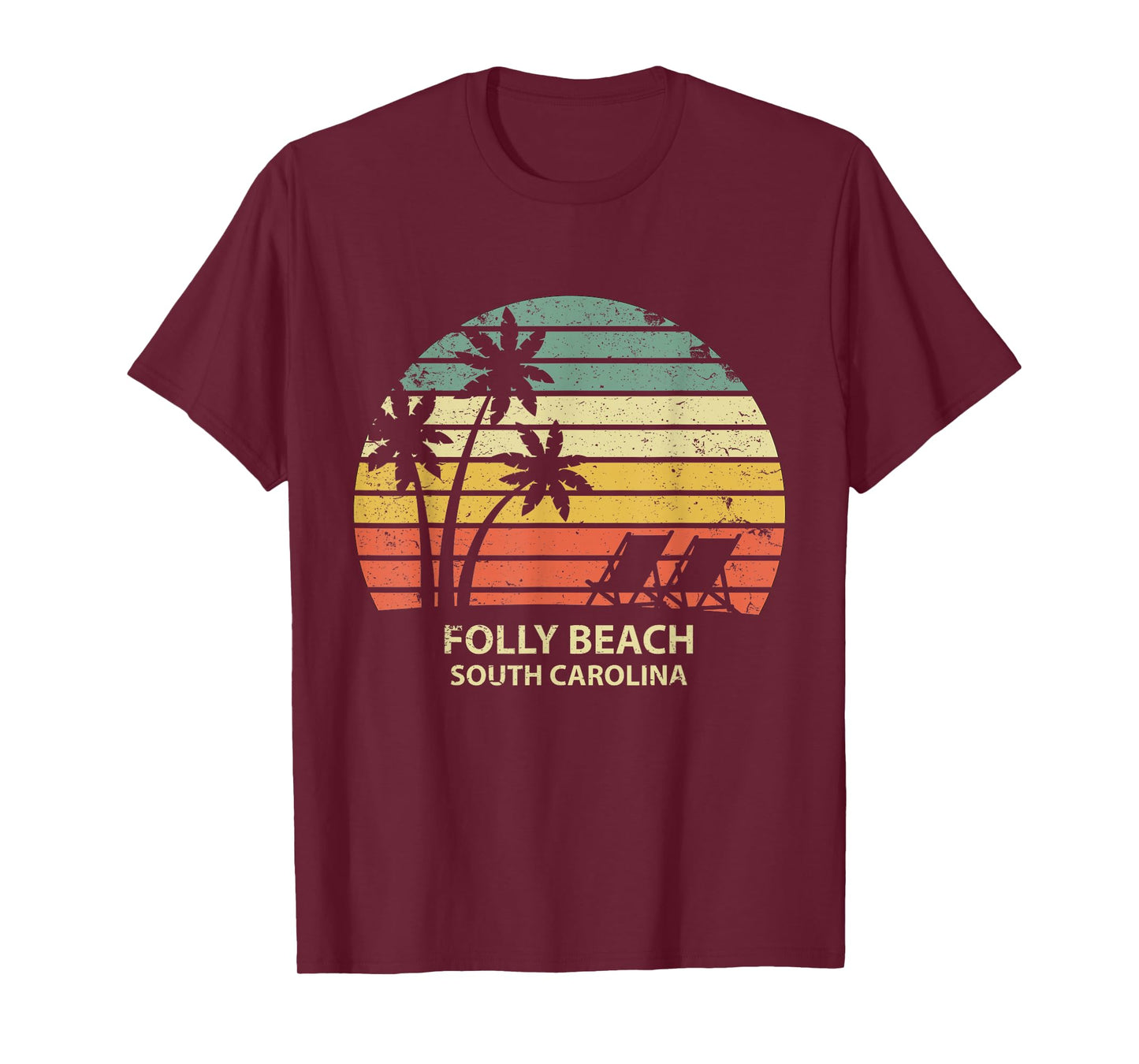 Vintage South Carolina Folly Beach T Shirt Cool Retro Men Women Girls Kids T-Shirt