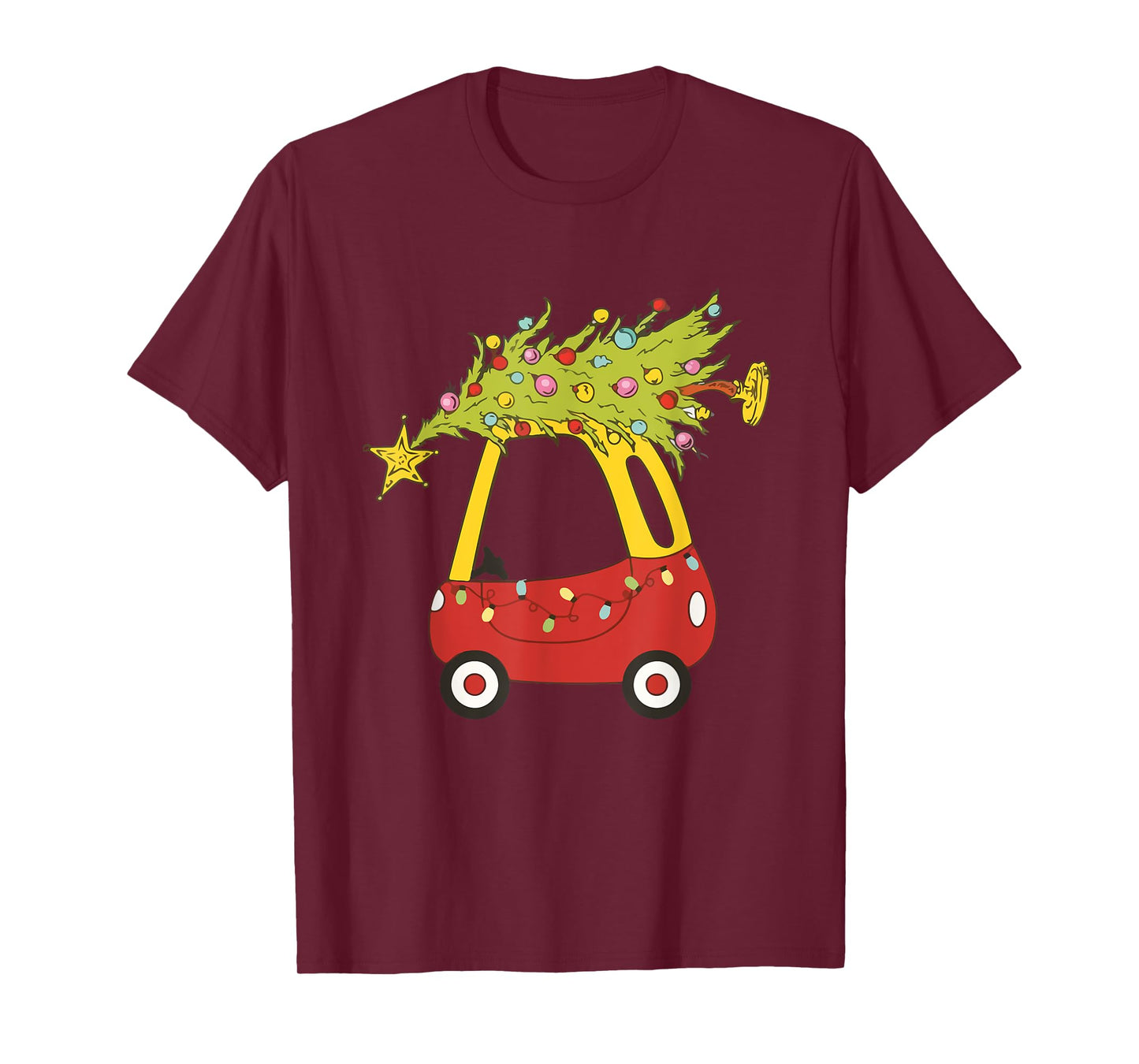 Red Car Christmas Tree Kids Cute Baby Toddler Holiday Xmas T-Shirt