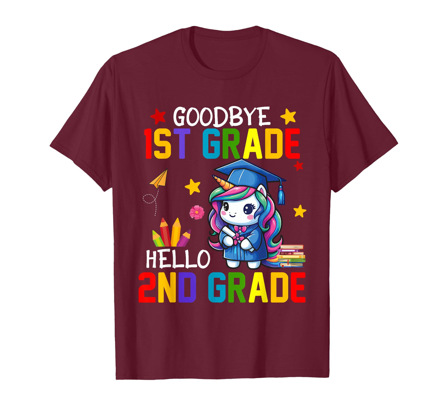 Goodbye 1st Grade Hello 2nd Grade Cute Unicorn Graduation T-Shirt
