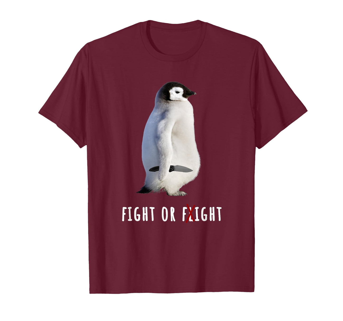 Fight Or Flight Funny Penguin Meme Anxiety Psychologist Pun T-Shirt