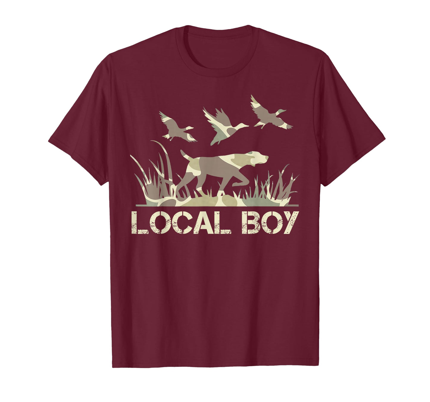 Retro Southern Boy Camouflage Hunting Dog Camo Duck Hunter T-Shirt
