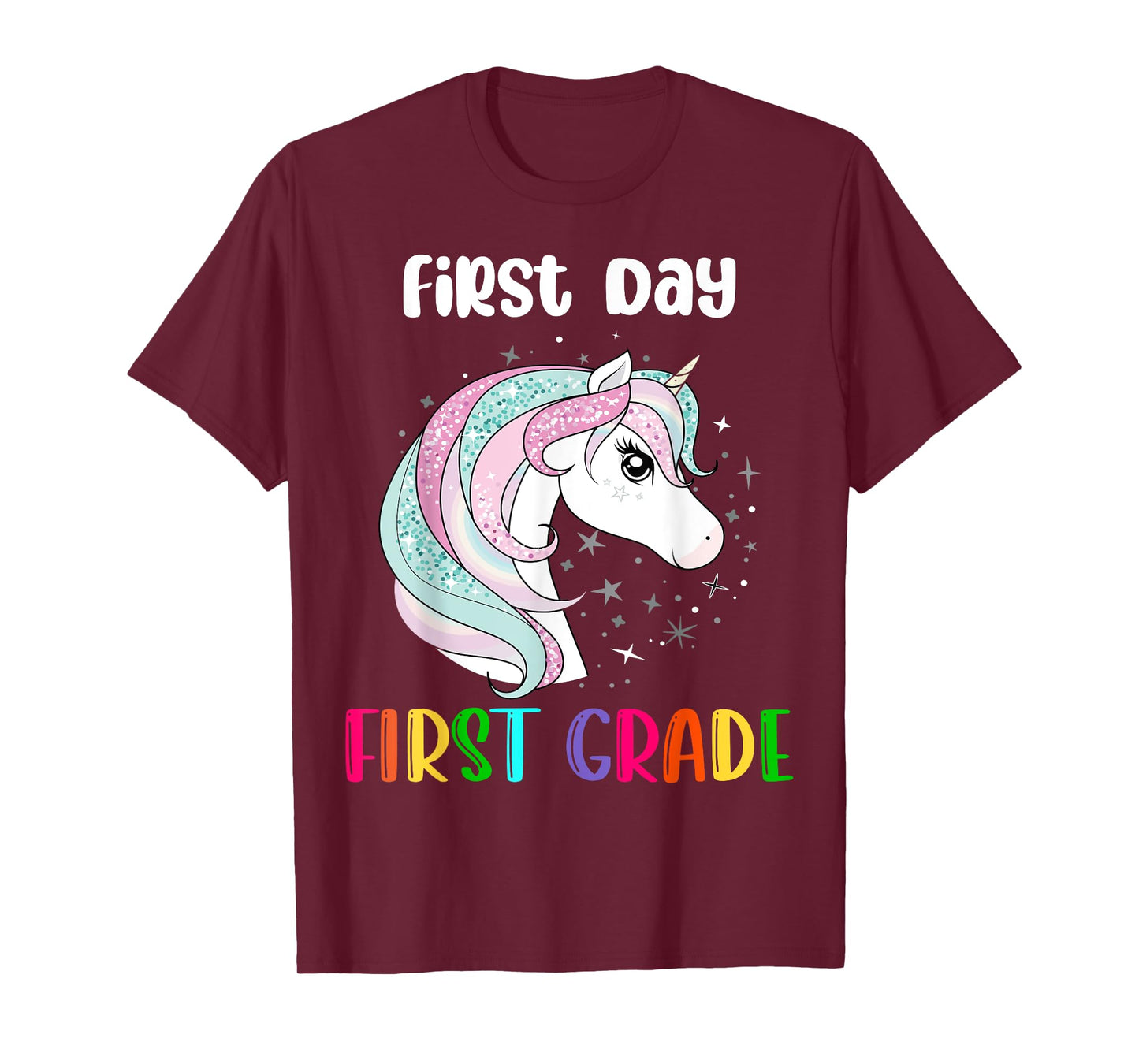 Unicorn First Day Of First Grade 1st Day Of School Girls T-Shirt
