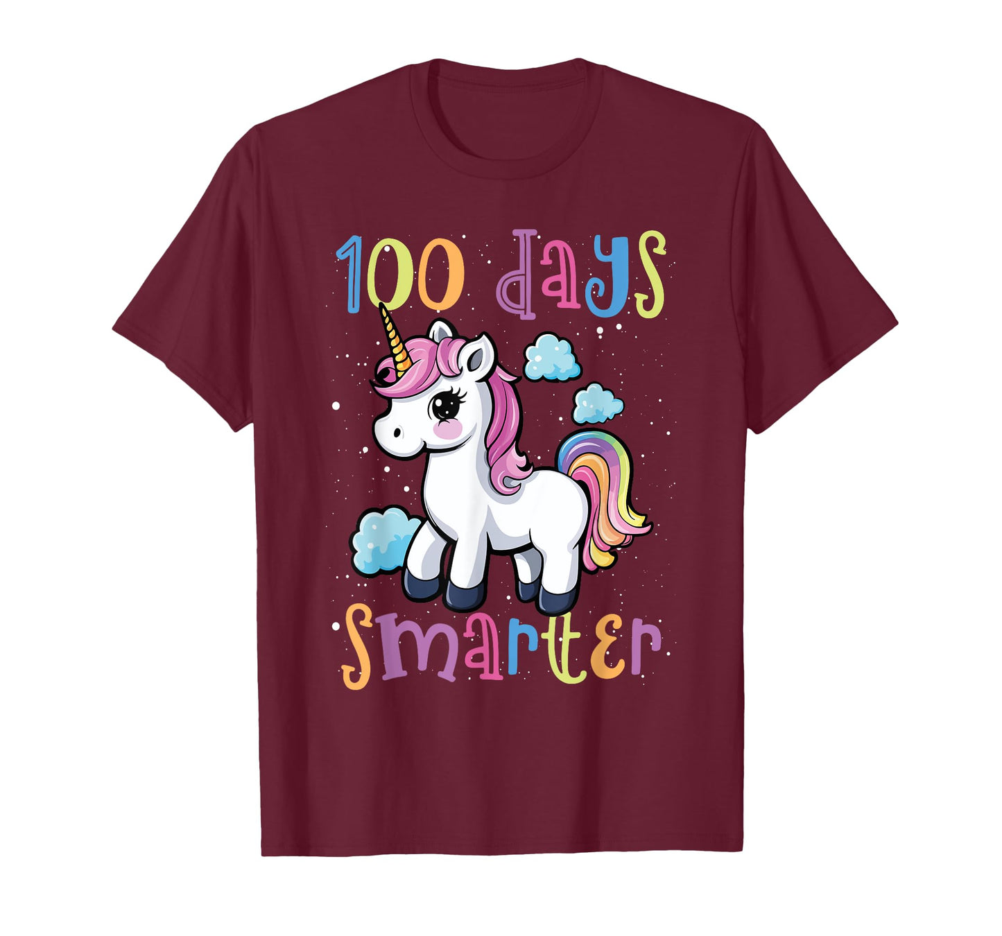 100 Days Smarter Unicorn Magic 100th Day Of School Kids T-Shirt