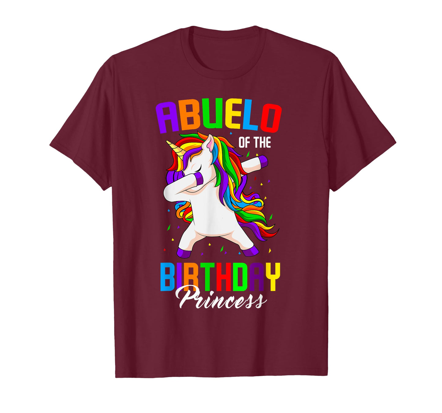 Abuelo of the Birthday Princess Unicorn Dabbing Bday Party T-Shirt