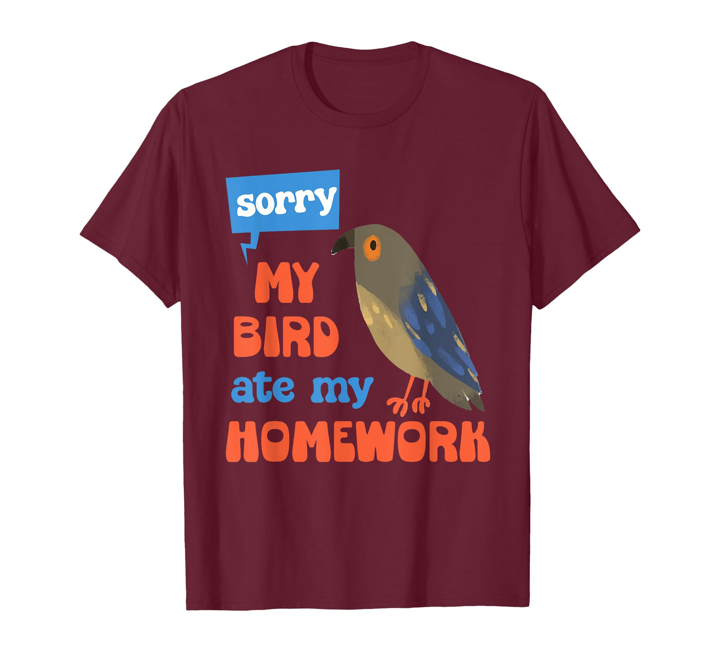 My Bird Ate My Homework School Kawaii Cute Pet Boys Girls T-Shirt