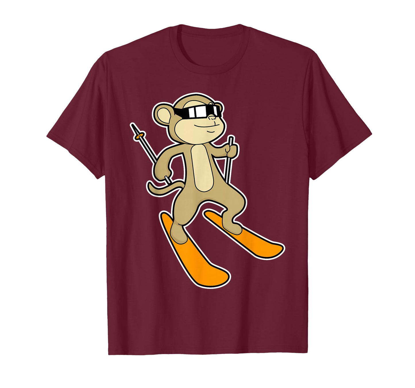 Monkey Skier Ski Winter sports T-Shirt