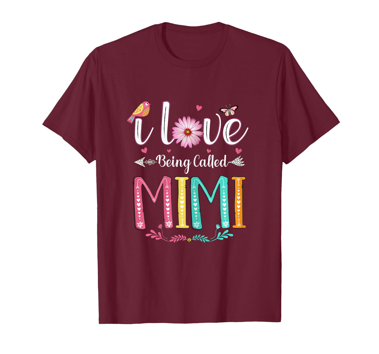Womens I Love Being Called Mimi Daisy Flower for Grandma T-Shirt