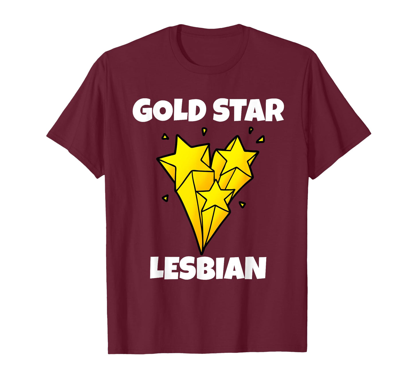 Funny Gold Star Lesbian T-Shirt Novelty Gay Pride Shirt T-Shirt