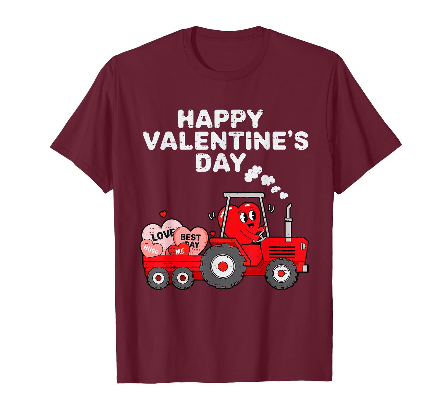 Valentines Day Heart In Tractor Funny Farm Toddler Boys Kids T-Shirt