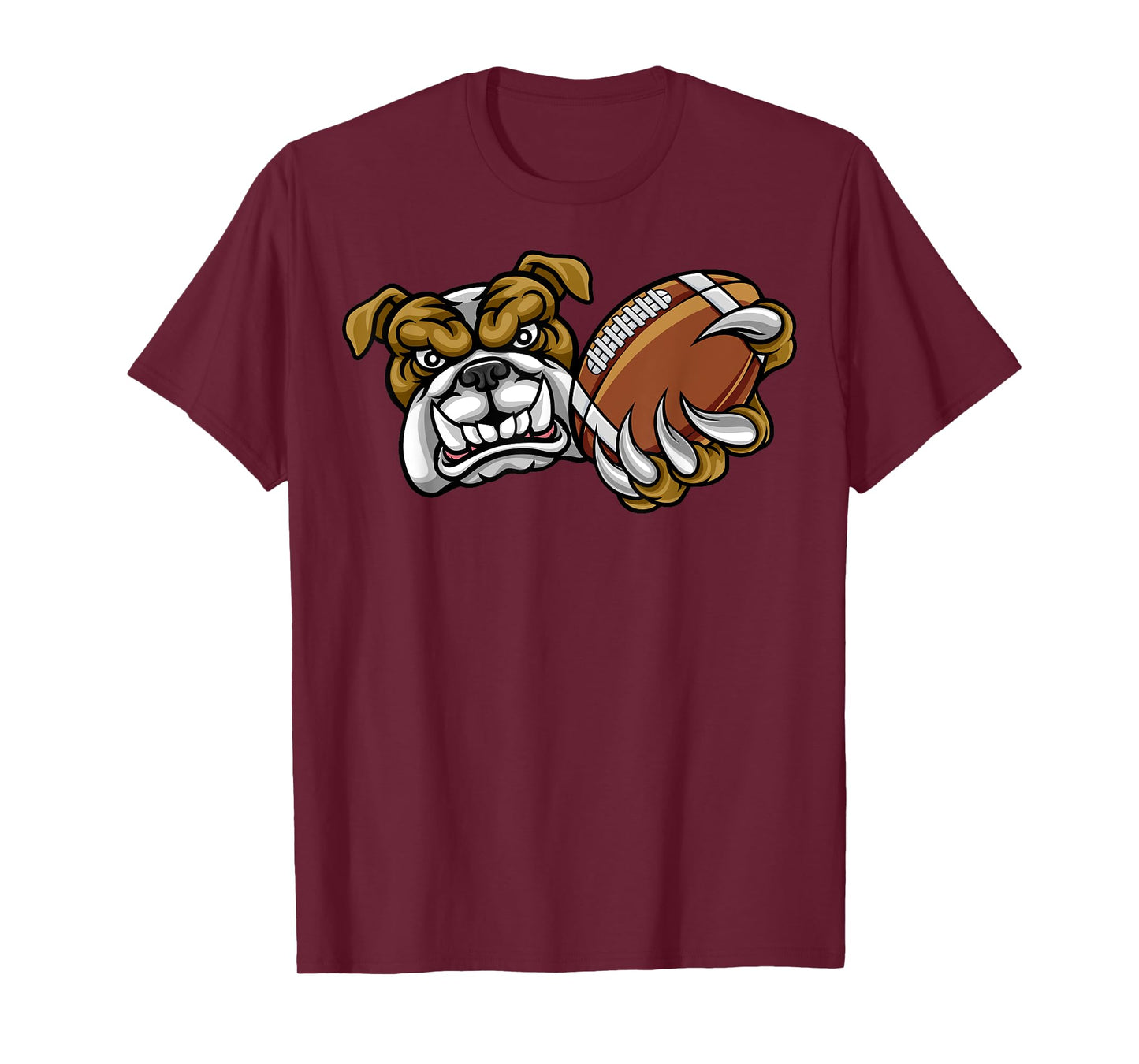 Bulldog American Football Mascot T-Shirt for Men Women Girls Kids