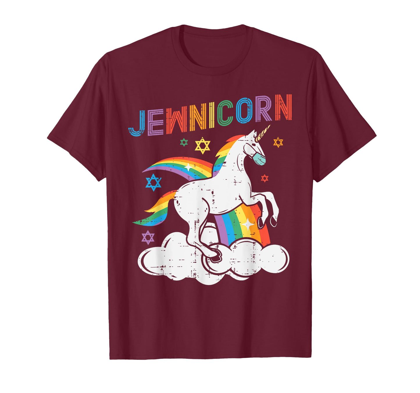 Jewnicorn Jew Unicorn Mask Chanukah Hanukkah Quarantine Gift T-Shirt