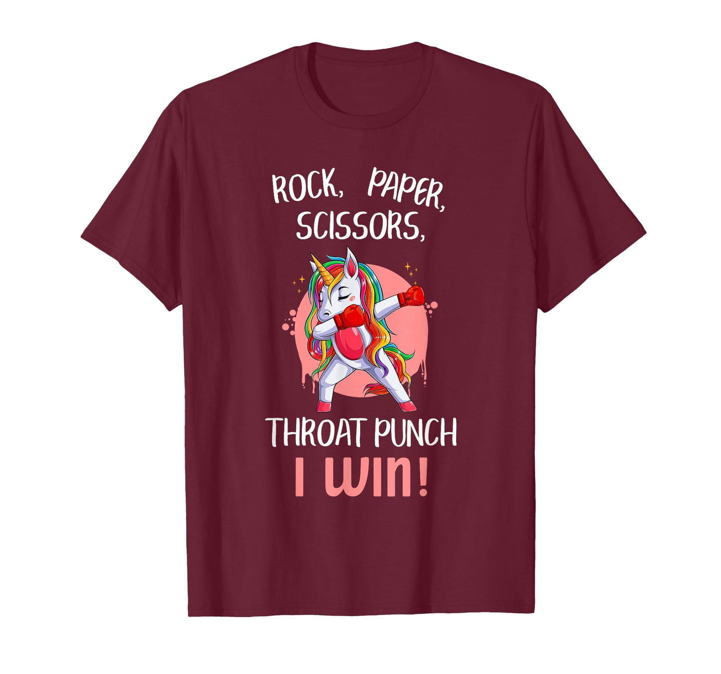 Rock Paper Scissors Throat Punch I Win Unicorn Boxing Boxers T-Shirt