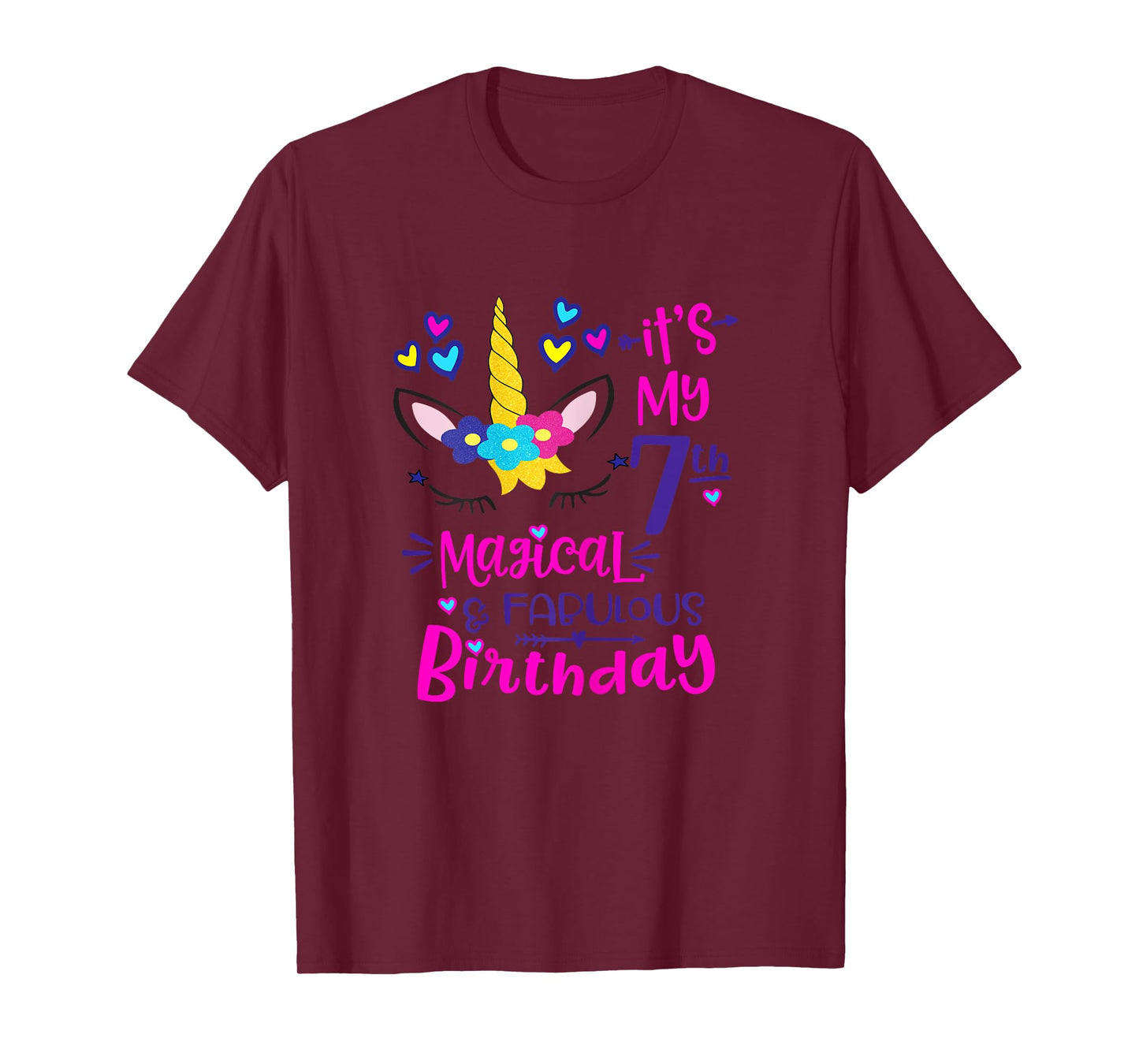 It's My 7th Magical & Fabulous Birthday 7 Year Old Unicorn T-Shirt