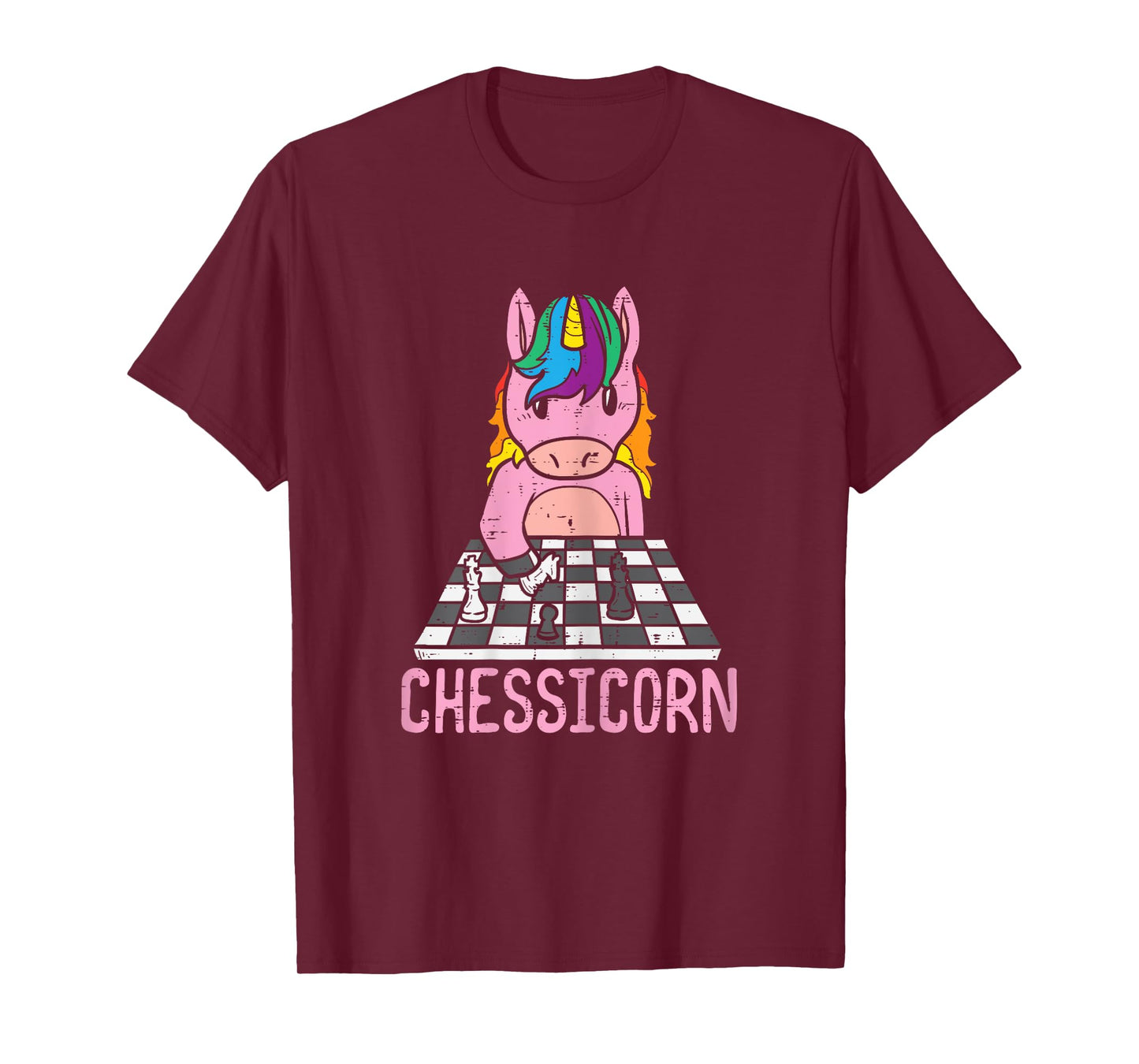 Chessicorn Unicorn Playing Chess Player Women Girls Kids T-Shirt