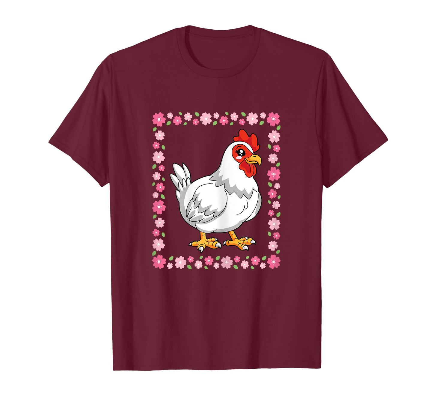 Cute Chicken Flower Chicken Lover Farming Women Girls T-Shirt