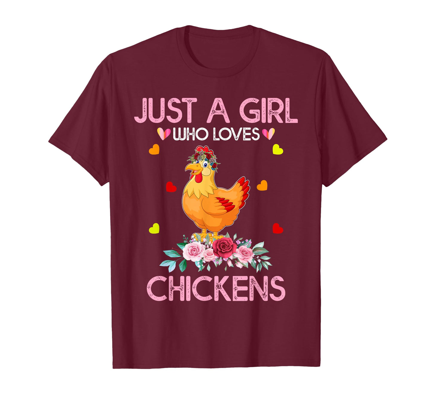 Chicken Tee For Women Kids Just A Girl Who Loves Chickens T-Shirt