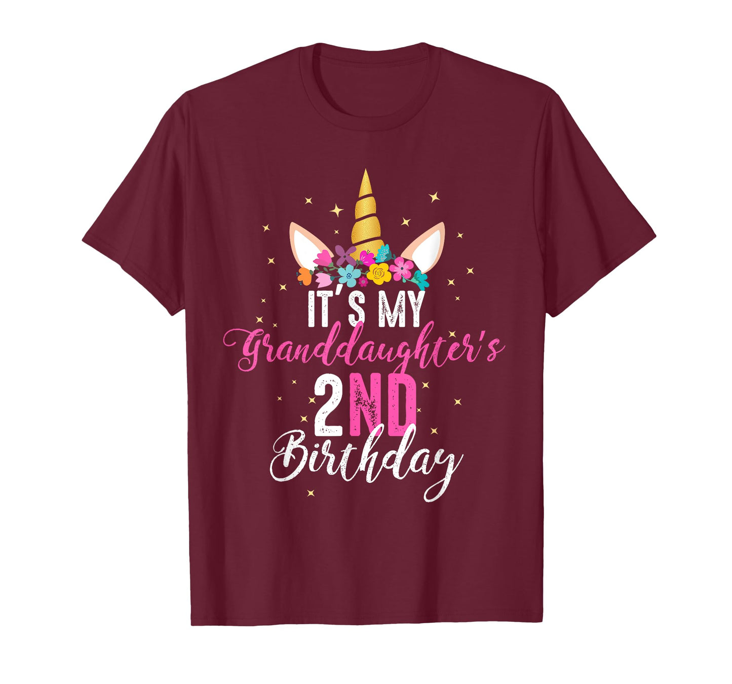 Its My Granddaughters 2nd Birthay Girl Unicorn Birthday T-Shirt