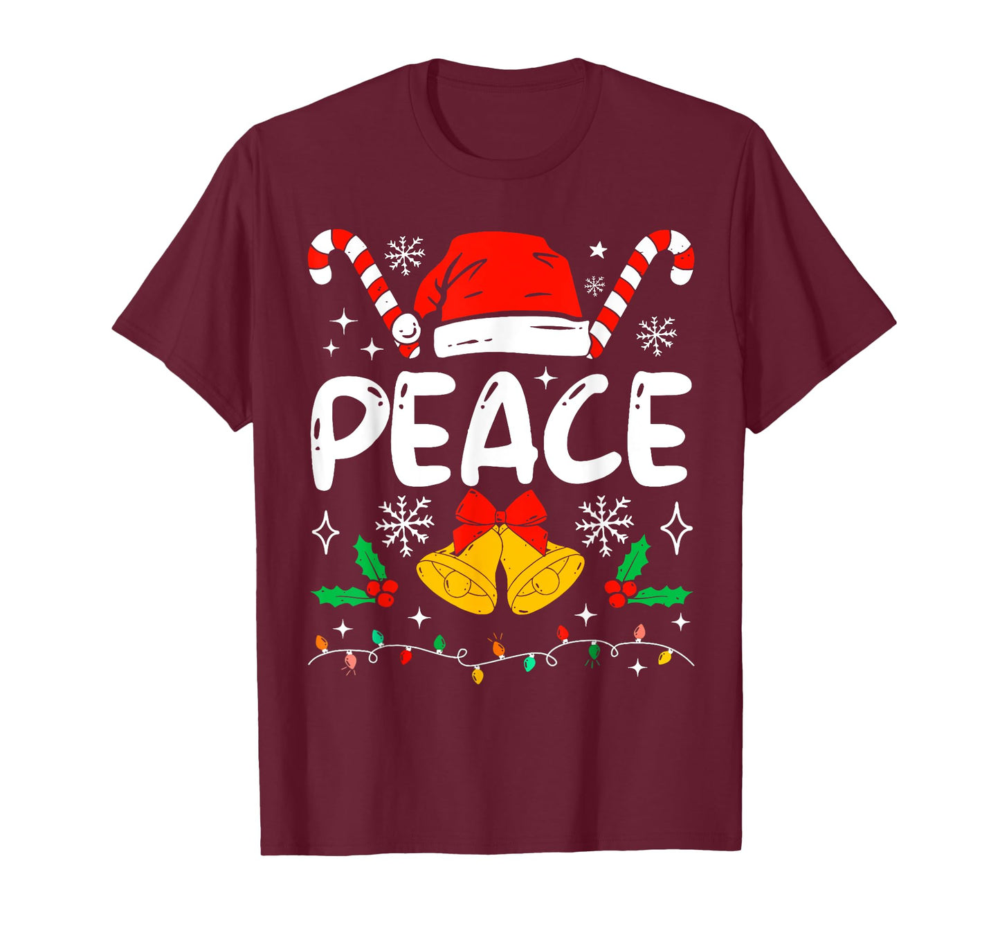 Peace Matching I Come In Peace Couples Santa Hat Christmas T-Shirt
