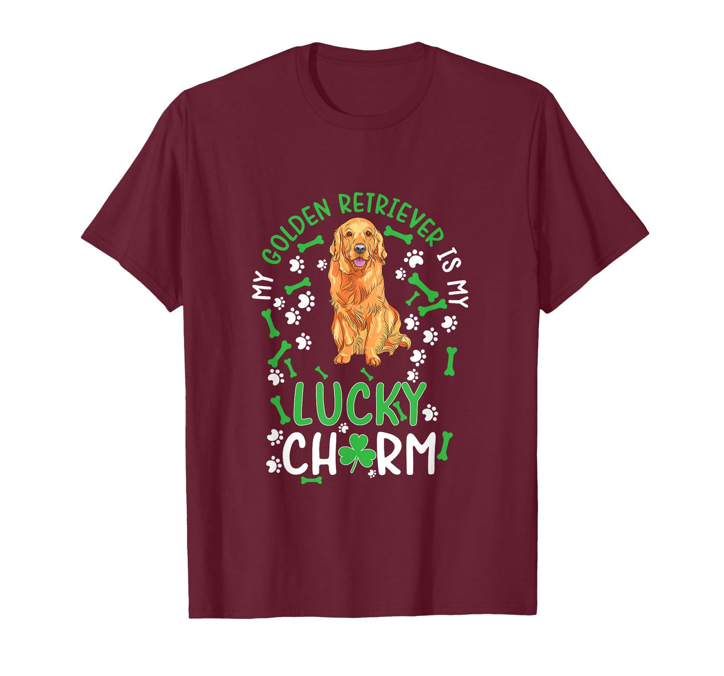 My Golden Retriever is My Lucky Charm dog st Patrick's day T-Shirt